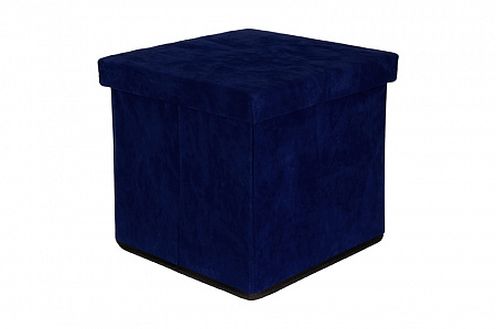 Пуф складной с ящиком для хранения Elan Gallery Синий 33х33х31 см МДФ + экокожа (под велюр) 840026