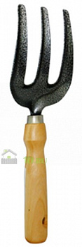 Вилка-рыхлитель с деревянной ручкой, садово-огородный инвентарь, ГРИН БЭЛТ, 06-029