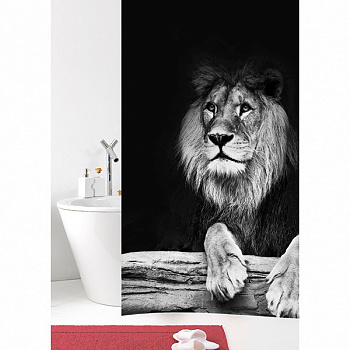 Штора для ванной комнаты текстильная Bacchetta 180х200 Lion, 7830