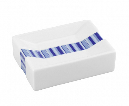 Мыльница керамическая Strips blue бело-синяя, Wenko, 17067100